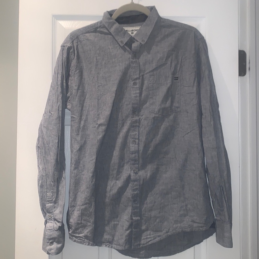 Billabong light blue mens long sleeve button down shirt Medium
